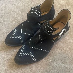 Studded cut out booties